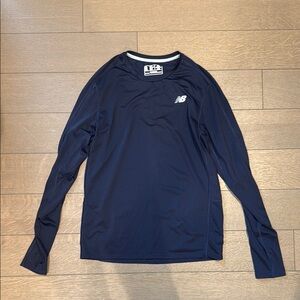 New Balance Men's Navy Long Sleeve Shirt